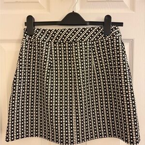 Express Black and White Patterned A-Line Skirt